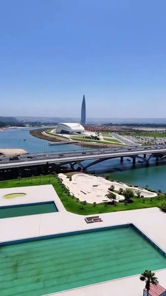 Aerial view of Rabat and the Bouregreg River skyline, one of Morocco's six 2030 World Cup host cities.
