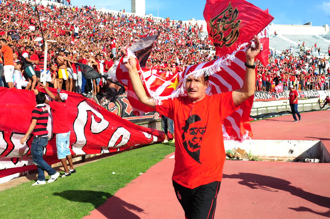 Supporters of Wydad and Raja Casablanca at a derby match — the two clubs that will share the Grand Stade Hassan II as their home venue.