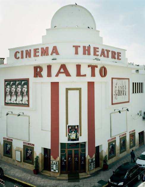 Exterior of the Art Deco Cinéma Rialto on Rue Mohammed El Qori, Casablanca