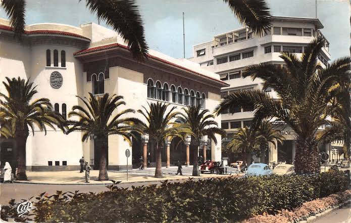 Exterior of the Central Post Office building on Place Mohammed V, Casablanca