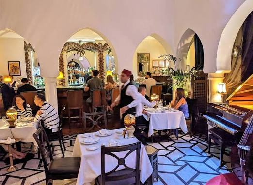 Rick's Café interior in Casablanca — the famous Casablanca movie-inspired restaurant