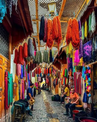 A traditional interior courtyard in the Fez medina — the kind of historic setting that hosts intimate cultural events during the festival