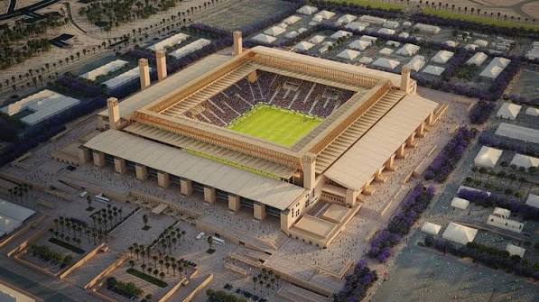 Grand Stade de Marrakech in its current operating configuration before the planned second 2030 renovation phase. ⚠ Rendering — not a photograph.