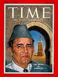 Sultan Mohammed V on the cover of Time Magazine — international recognition of Morocco's sovereign during the pivotal years of the independence movement