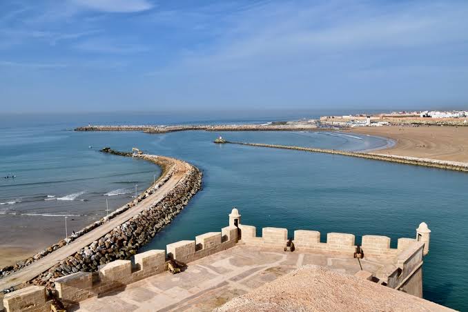 View across the Bou Regreg river from Rabat towards the sister city of Salé