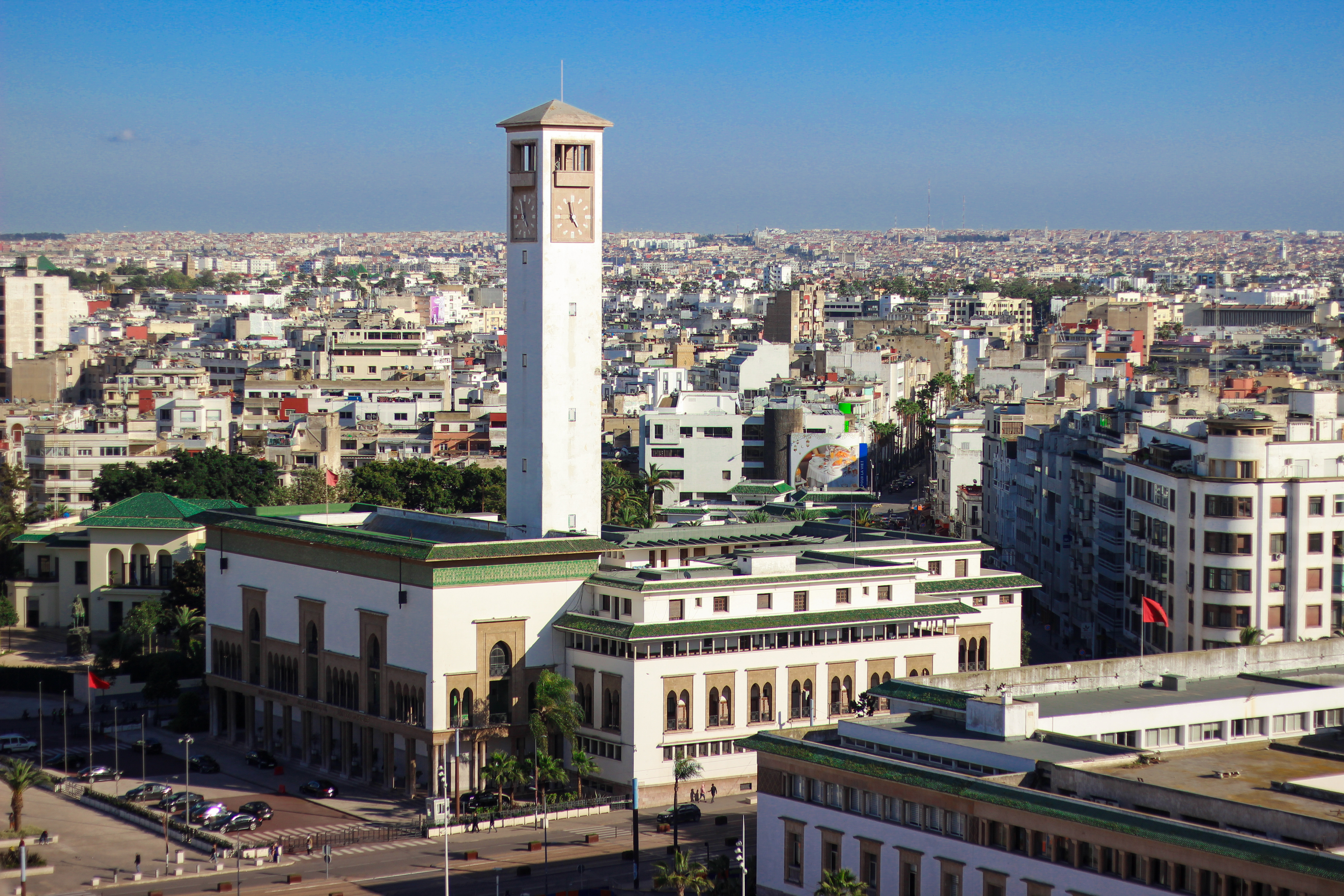Place Mohammed V and the clock tower of Casablanca city hall