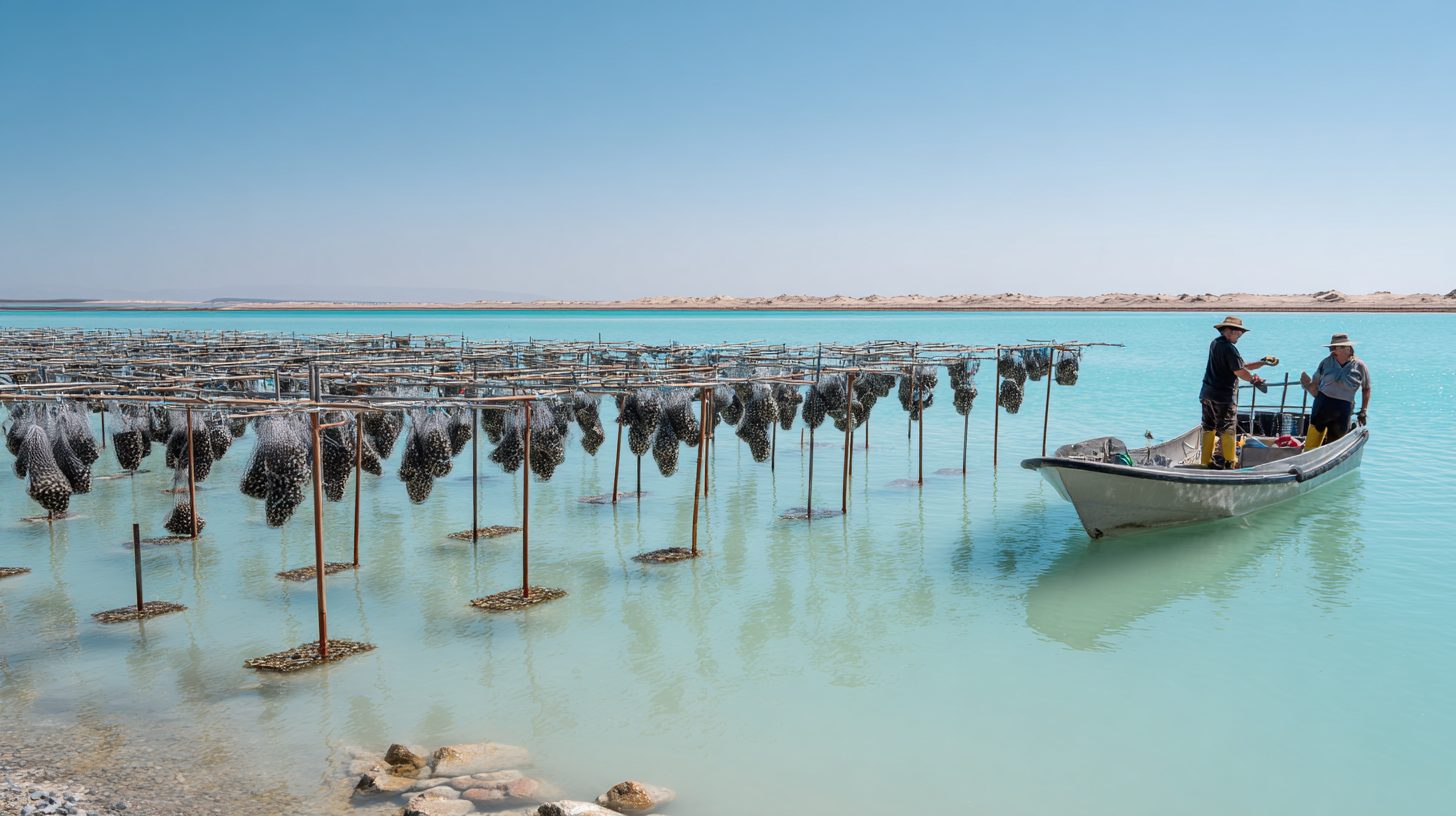 Dakhla oyster farm — fresh oysters on the lagoon, Morocco