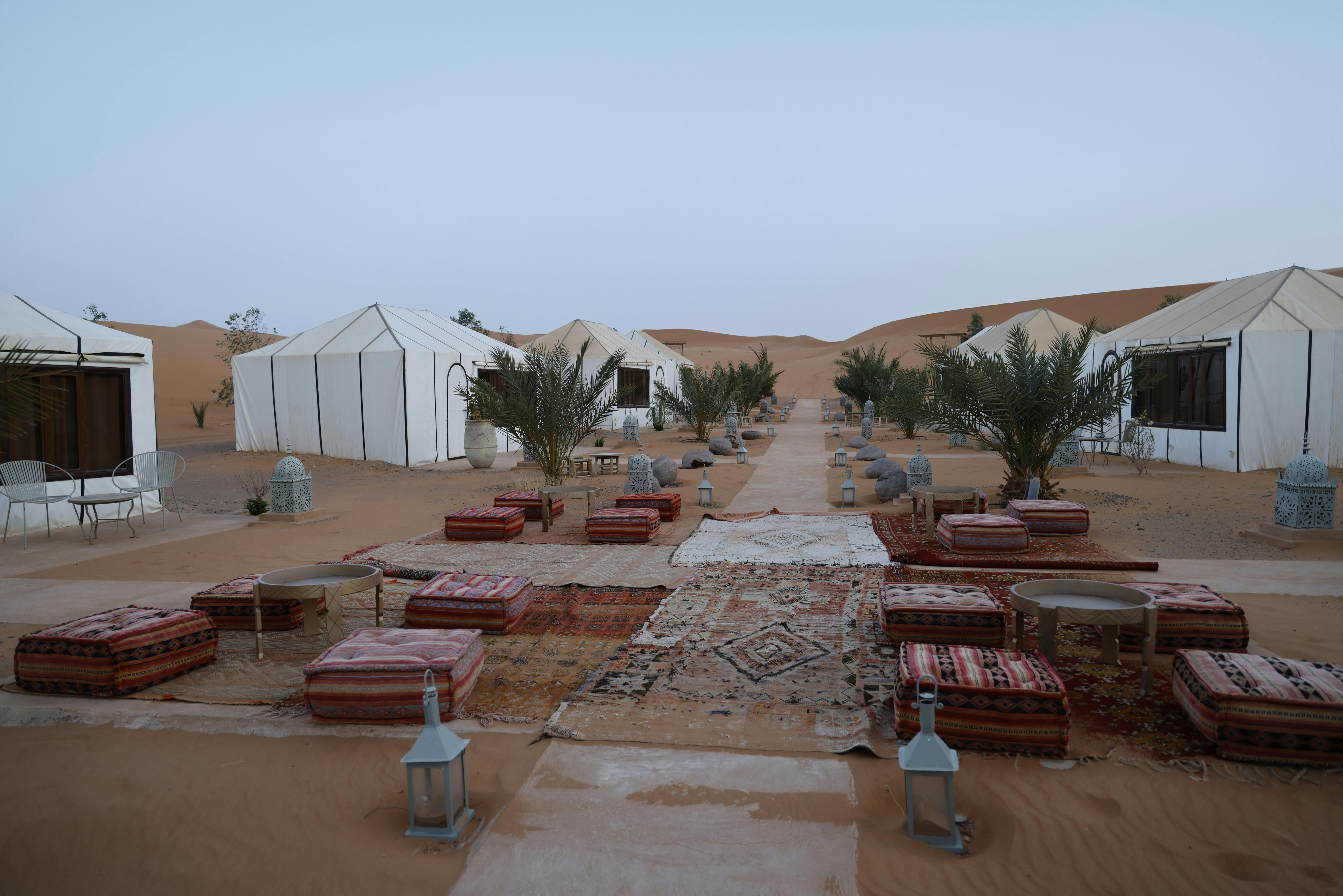 Sahara Desert bivouac camp Morocco — Erg Chebbi Merzouga