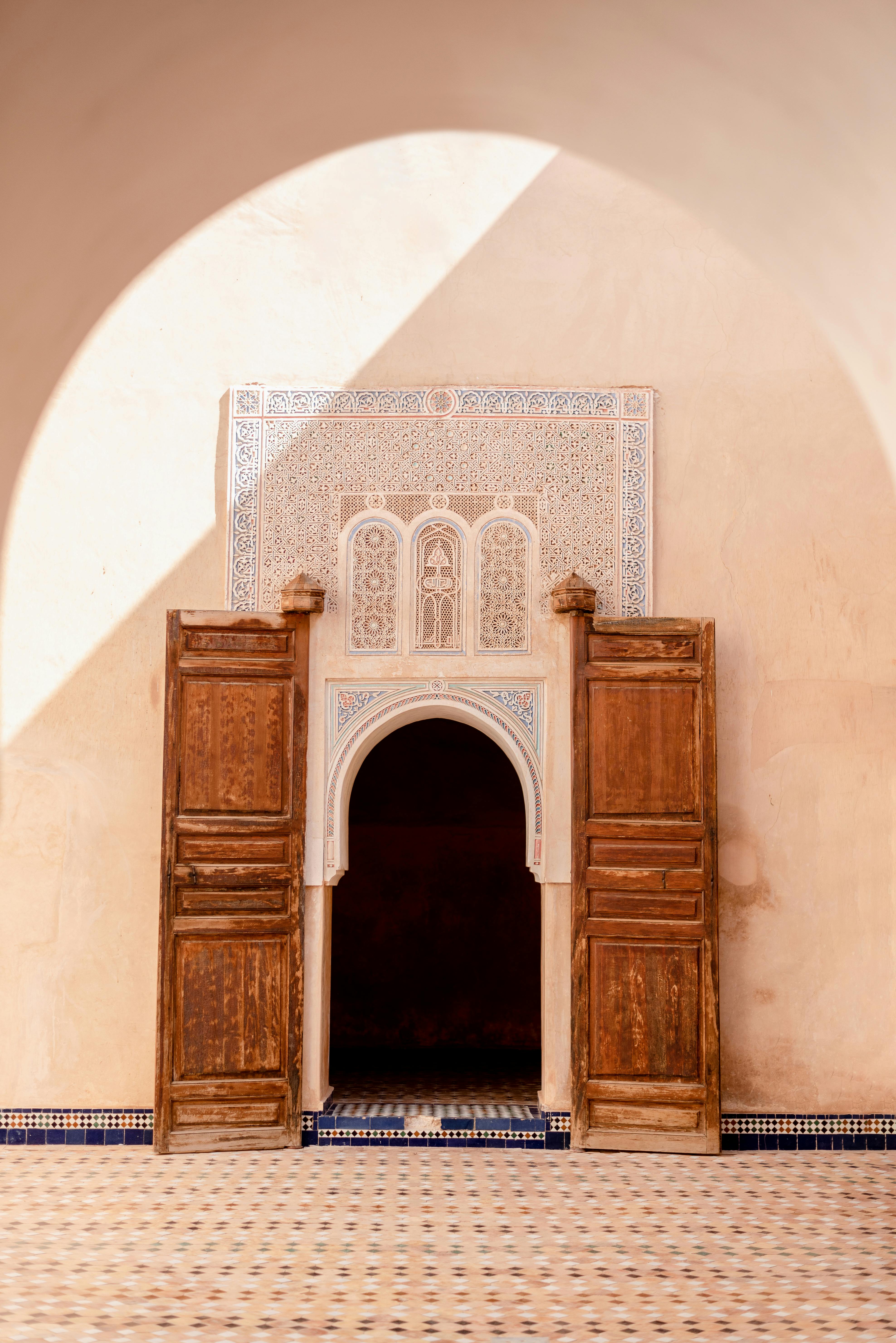 Ornate riad doorway in Morocco